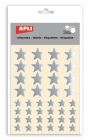 Naklejki APLI, gwiazdki, 120 szt., srebrne