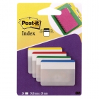 Zakadki indeksujce POST-IT® do archiwizacji (686-F1), PP, proste, 50, 8x38mm, 4x6 kart., mix kolorów