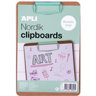 Clipboard APLI Nordik, deska A5, drewniana, z metalowym klipsem, pastelowy zielony
