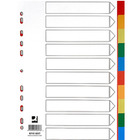 Przekadki Q-CONNECT, PP, A4, 225x297mm, 10+1 kart, mix kolorów